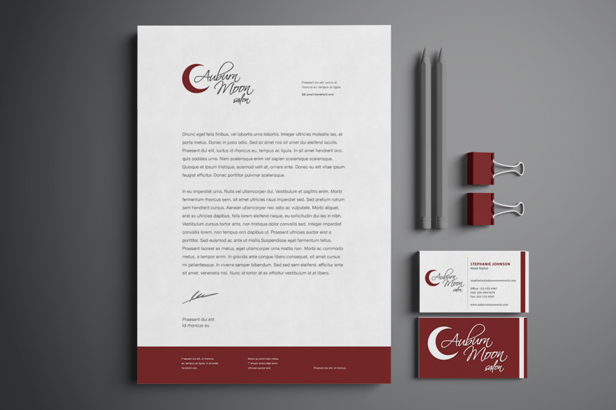 Aburn Moon Salon Stationary Brand