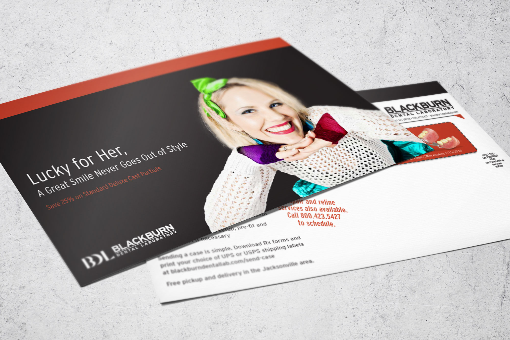 80's Theme Postcard for Blackburn Dental
