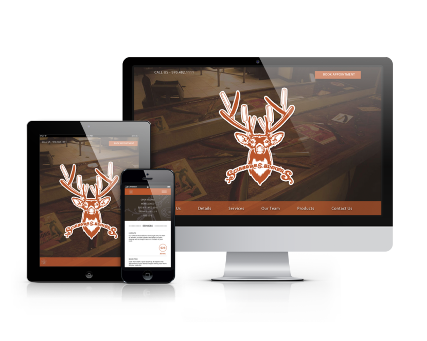 Scissors & Sinners-Site-Mock-Responsive Scissors & Sinners Barber Shop Responsive Website